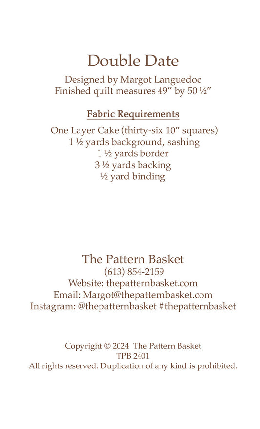 Double Date Quilt Pattern by The Pattern Basket