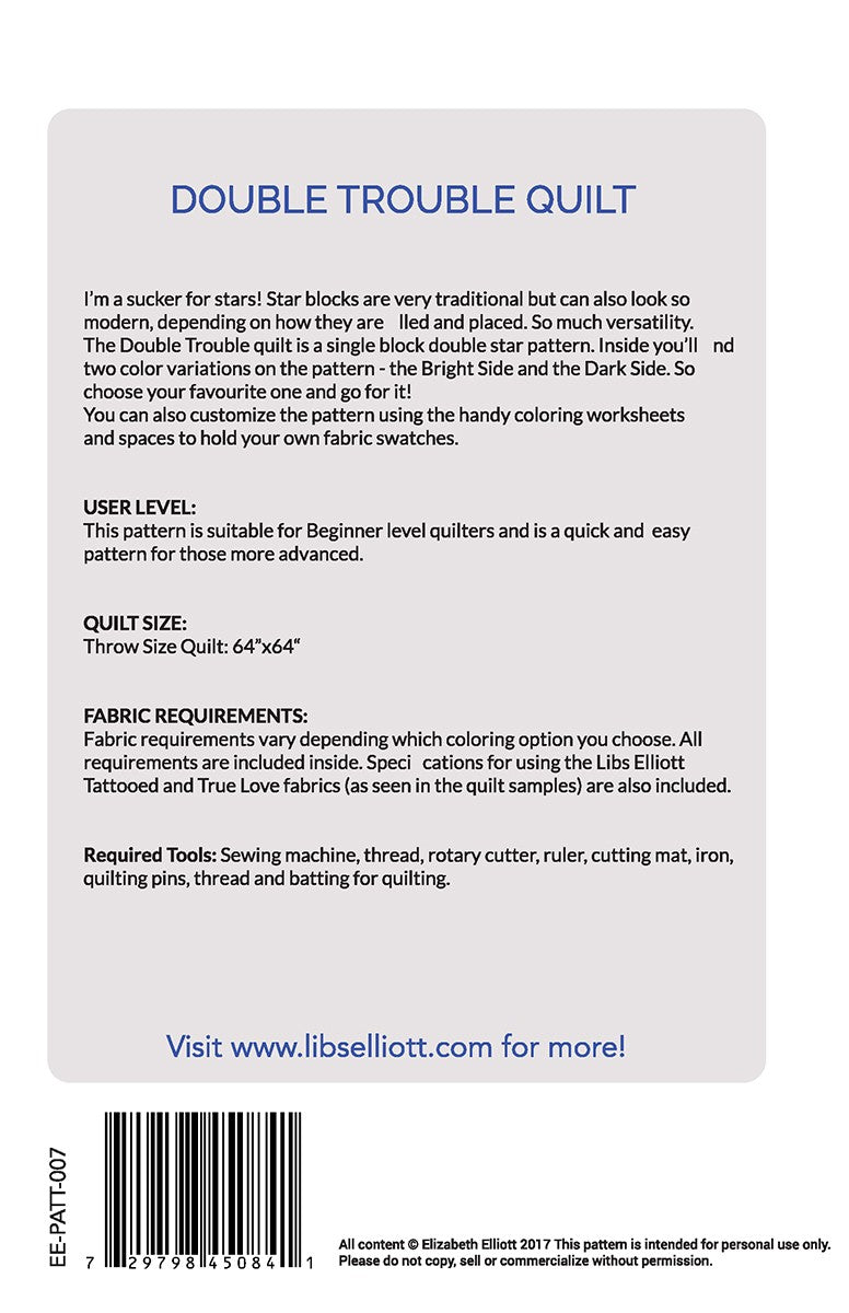 Double Trouble Pattern # QE-PATD8- Special Order