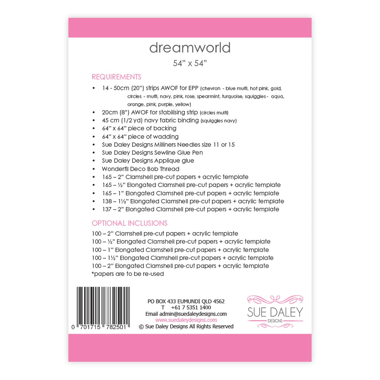 Dreamworld Quilt Pattern - Special Order