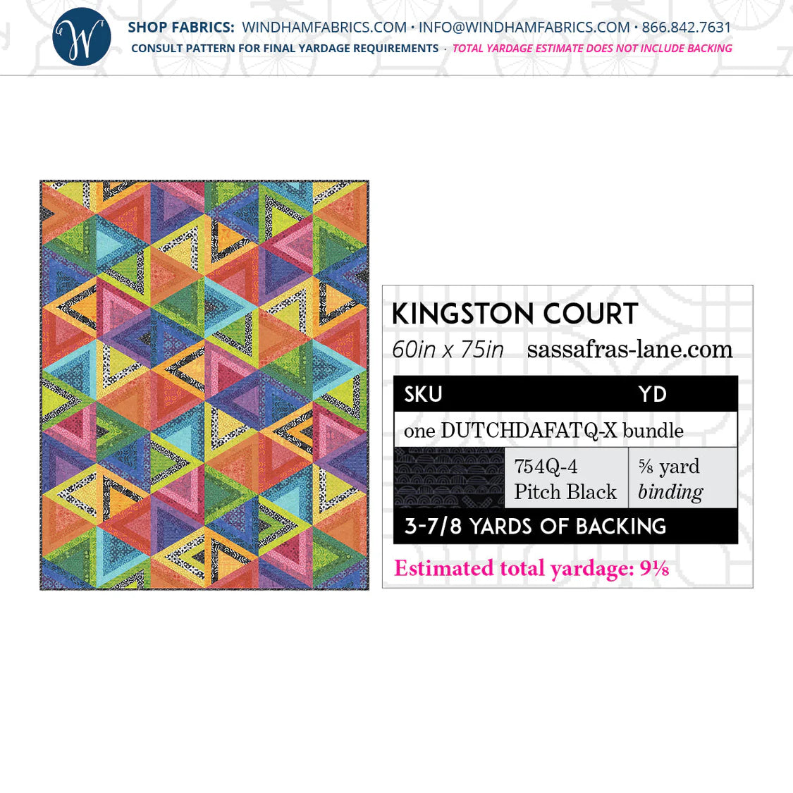 Dutch Days Batiks by Shayla Wolf of Sassafras Lane Designs - Kingston Court Quilt Kit