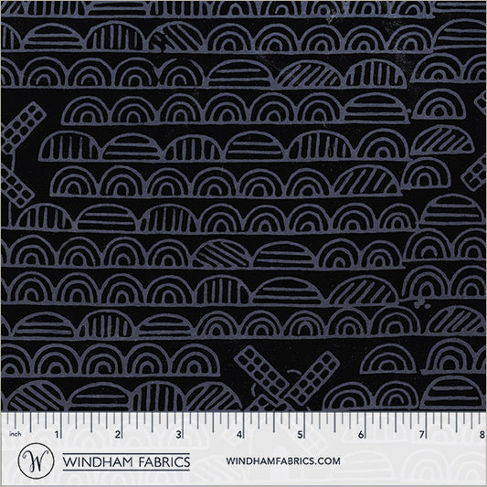 Dutch Days Batiks by Shayla Wolf of Sassafras Lane Designs - Windmills Pitch Black 754Q-4