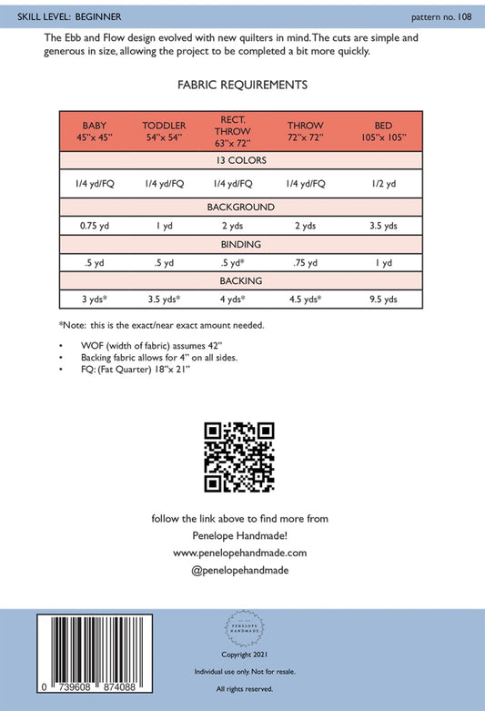 Ebb and Flow Quilt Pattern by Penelope Handmade