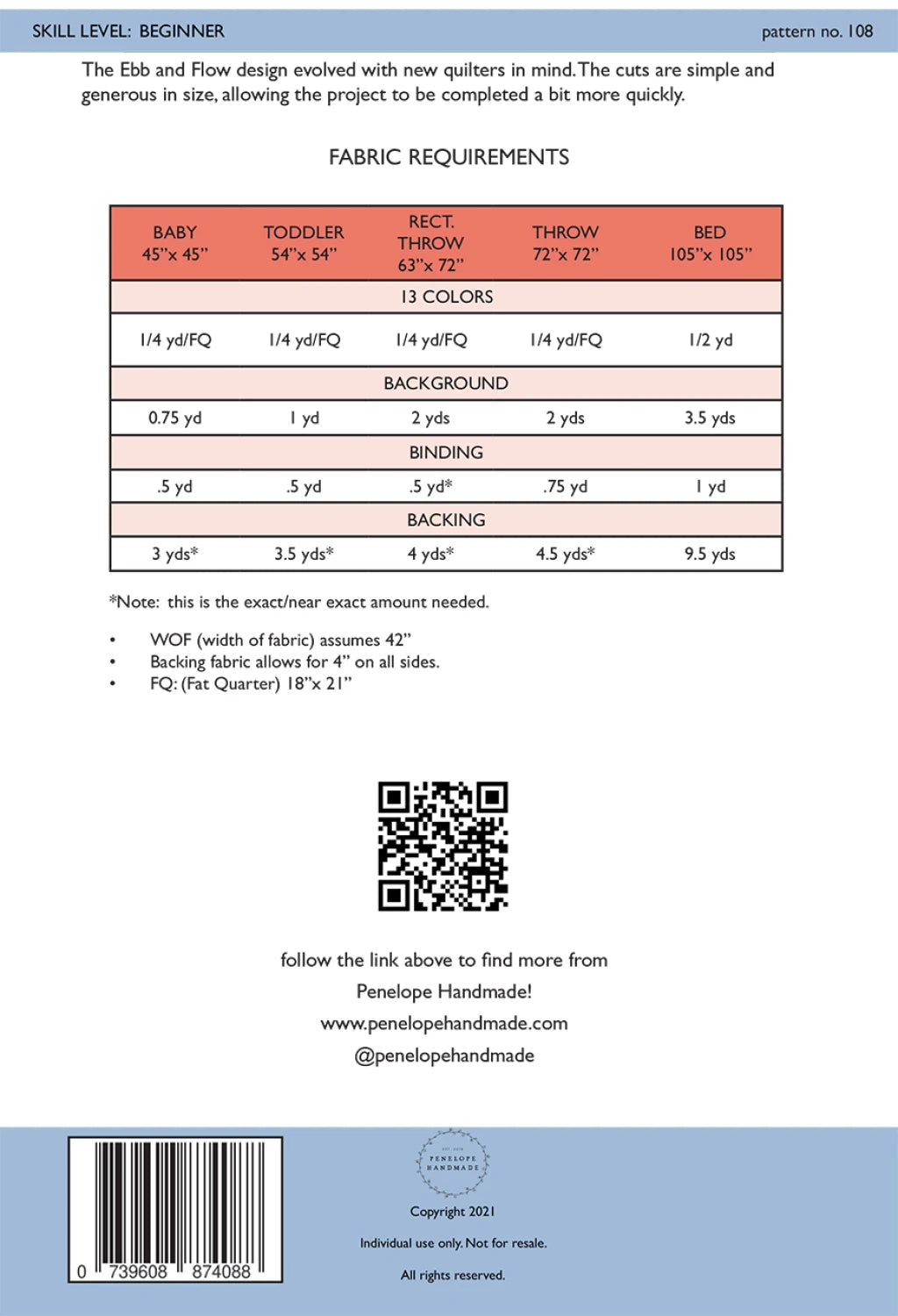 Ebb and Flow Quilt Pattern by Penelope Handmade