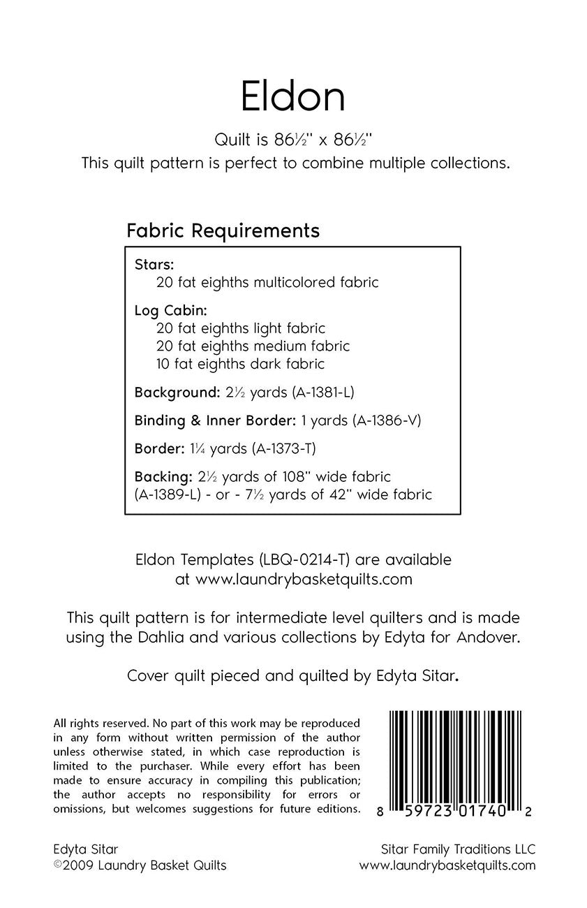 Eldon - Dahlia Quilt Pattern by Laundry Basket Quilts