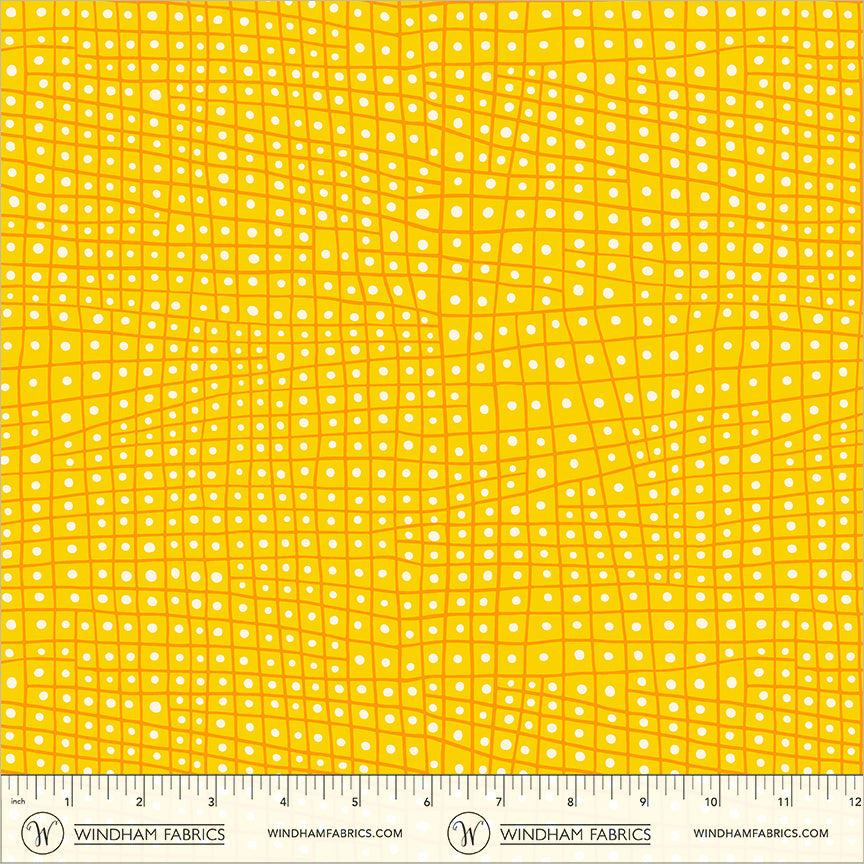 Electric Rainbow by Deborah Fisher : Dotted Check Yellow 55657-5