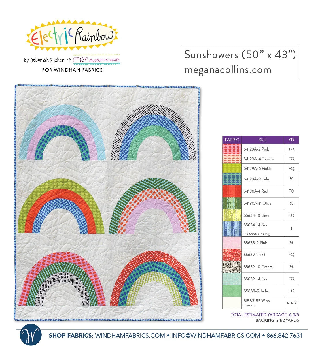 Electric Rainbow by Deborah Fisher : Sunshowers Quilt Kit