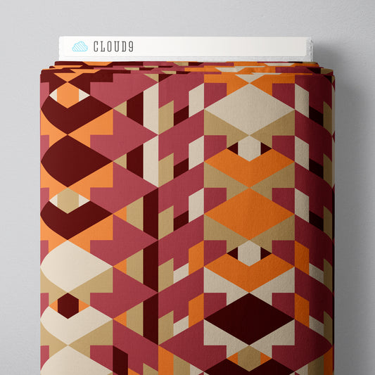 Embellish Rayon by Frank Lloyd Wright : Hollyhock Red/Orange 229426