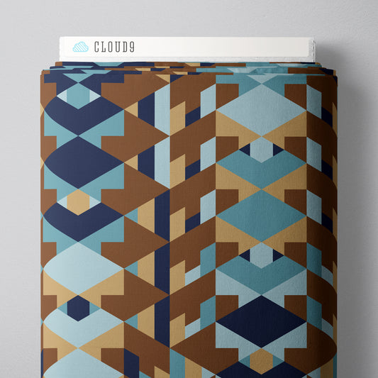 Embellish Rayon by Frank Lloyd Wright : Hollyhock Blue/Brown 229427