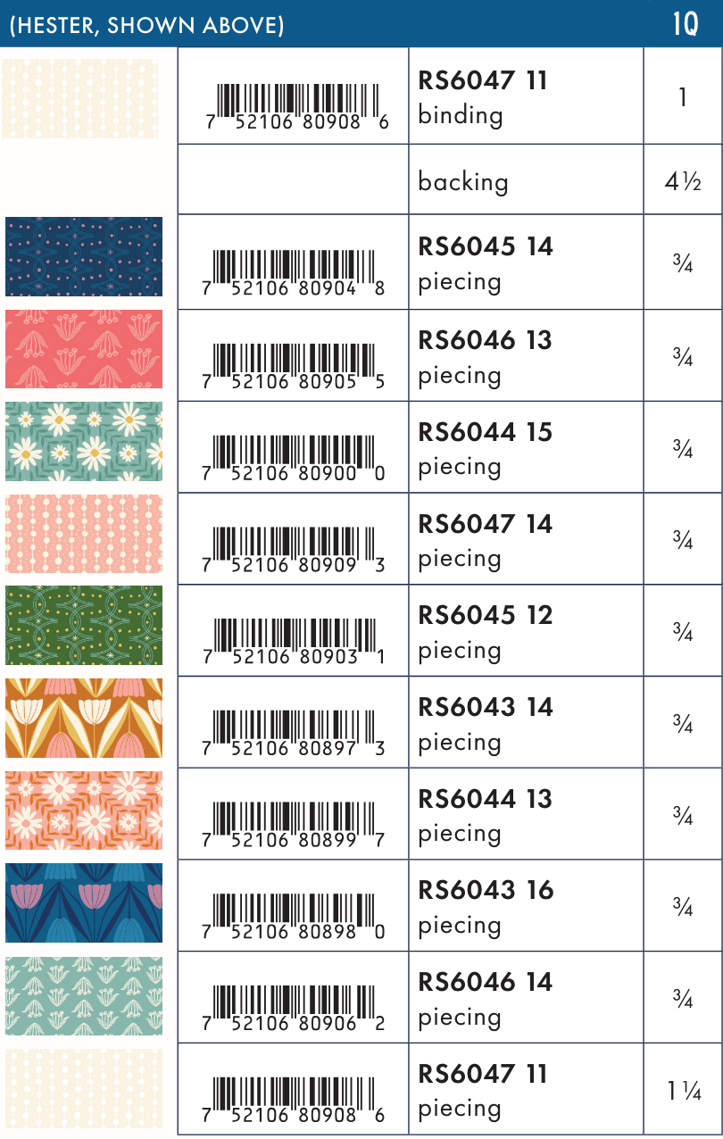 Endpaper by Jen Hewett - Hester Quilt Kit