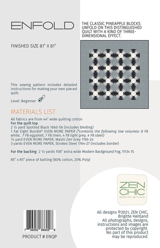 Enfold Quilt Pattern by Zen Chic