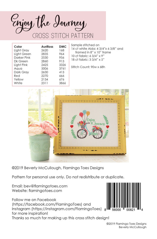 Enjoy The Journey Cross Stitch Pattern # FT-8214 - Special Order
