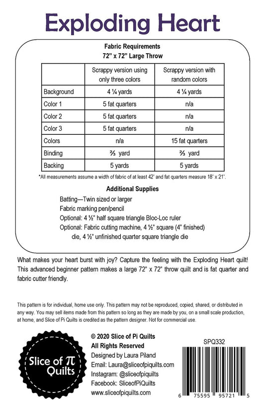 Exploding Heart from Slice of Pi Quilts # SPQ332 - Special Order