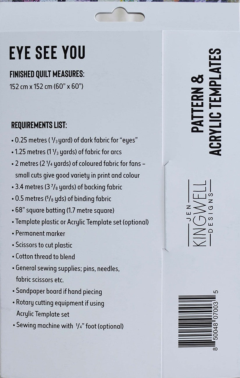 Eye See You Pattern and Templates by Jen Kingwell Designs