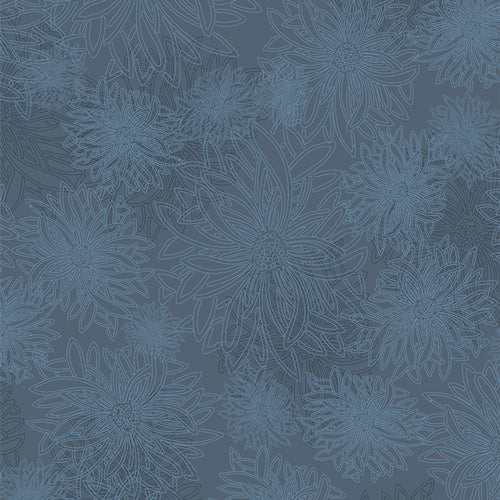 Art Gallery Fabrics Floral Elements - FE-546 Washed Denim