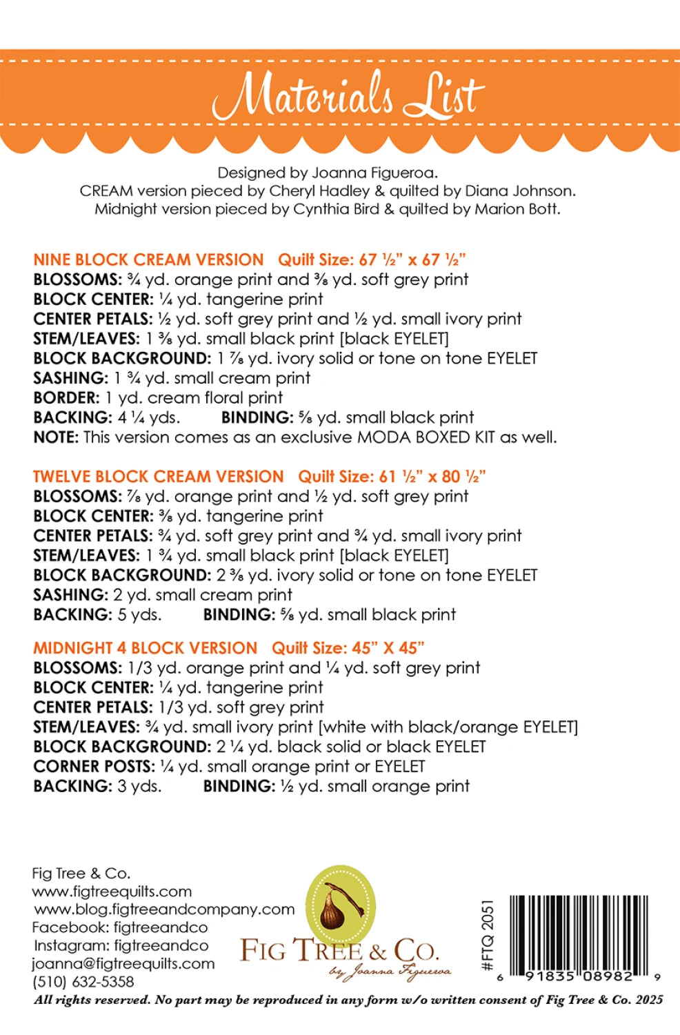 Pecan Blossoms Quilt Pattern by Fig Tree & Co.