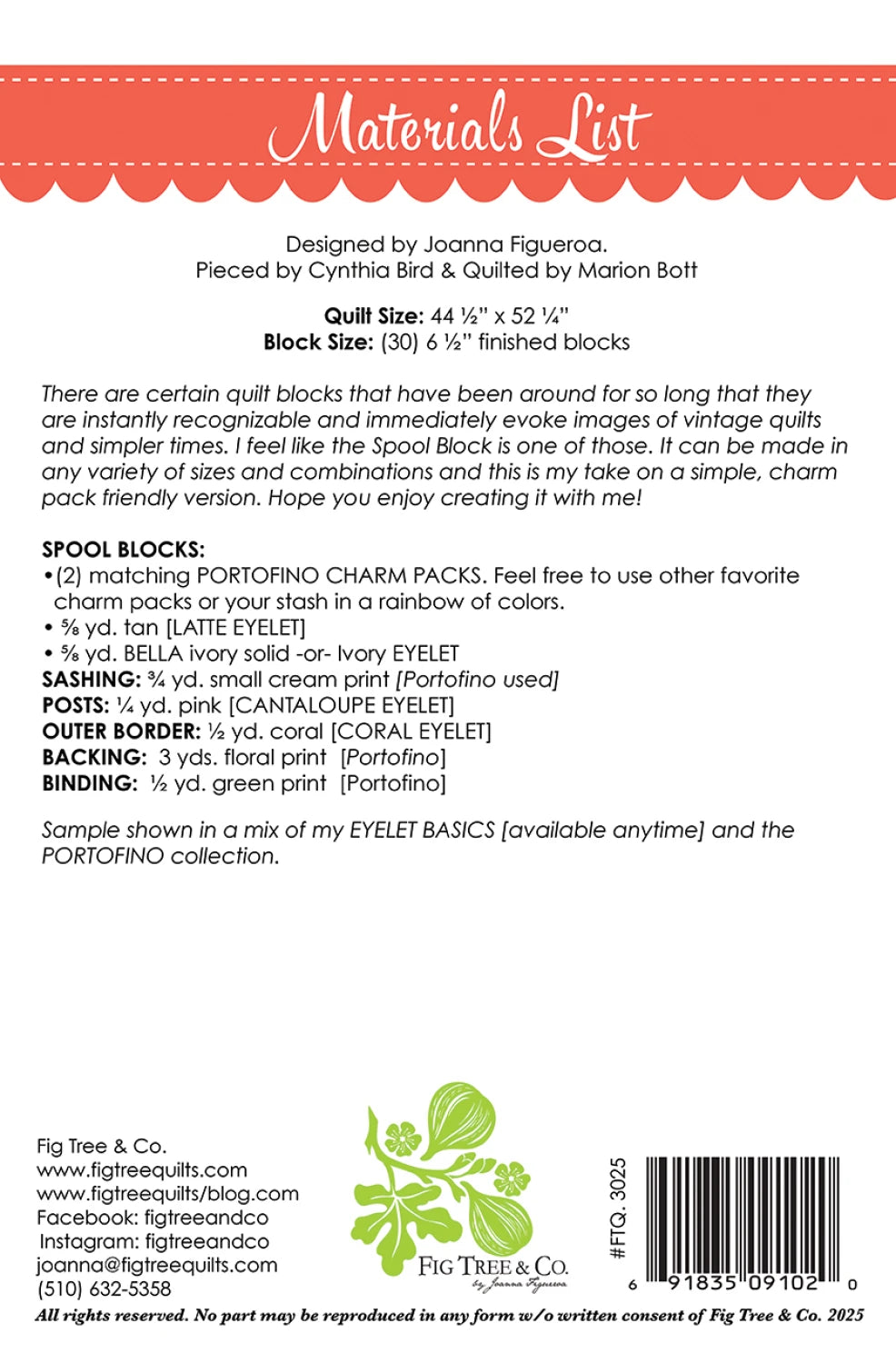 Summer Spools Quilt Pattern by Fig Tree & Co.