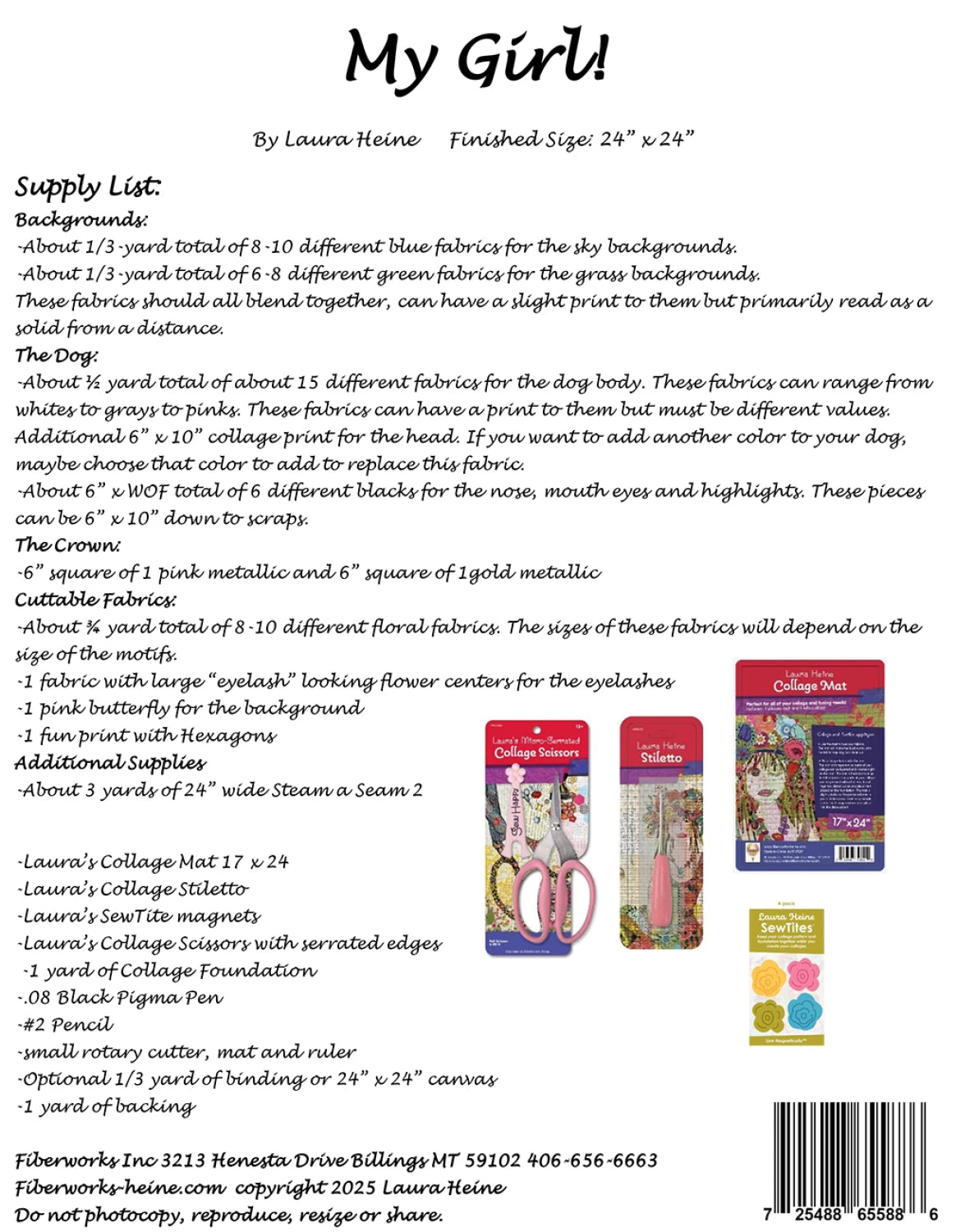 My Girl Bulldog Collage Pattern by Laura Heine