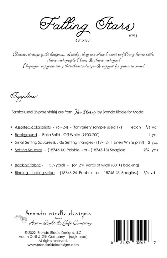 Falling Stars Quilt Pattern by Brenda Riddle Designs