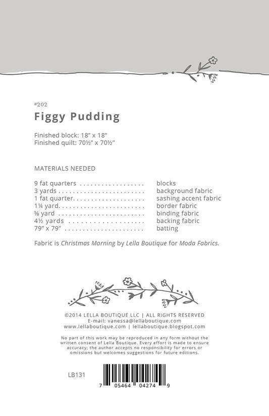 Figgy Pudding Quilt Pattern by Lella Boutique