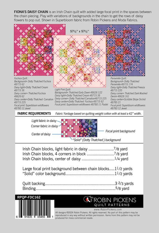 Fiona’s Daisy Chain Quilt Pattern by Robin Pickens
