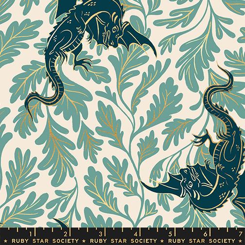 Fireglow by Sarah Watts REPRINT : Dragon Lair Metallic Watercress RS2132 13M