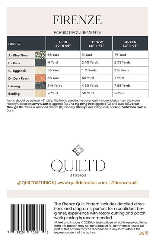 Firenze Quilt Pattern by Quiltd Studios