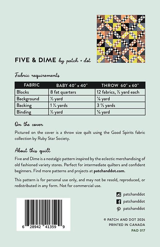 Five and Dime Quilt Pattern