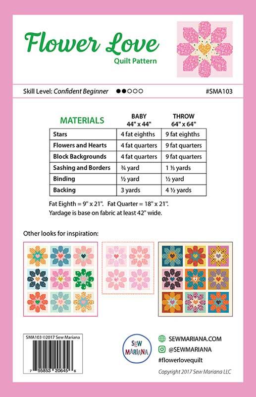 Flower Love Quilt Pattern by Sew Mariana