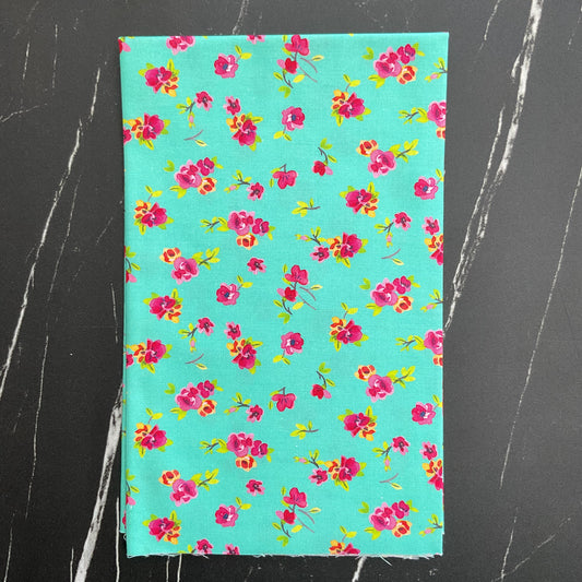 Flower Patches by Amarylis Henderson : Vintage Chintz Robins Egg 21828 17