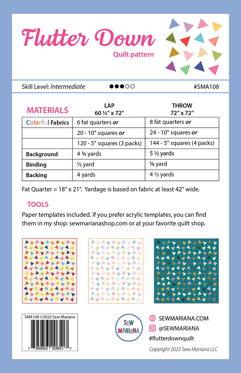 Flutter Down Quilt Pattern by Sew Mariana