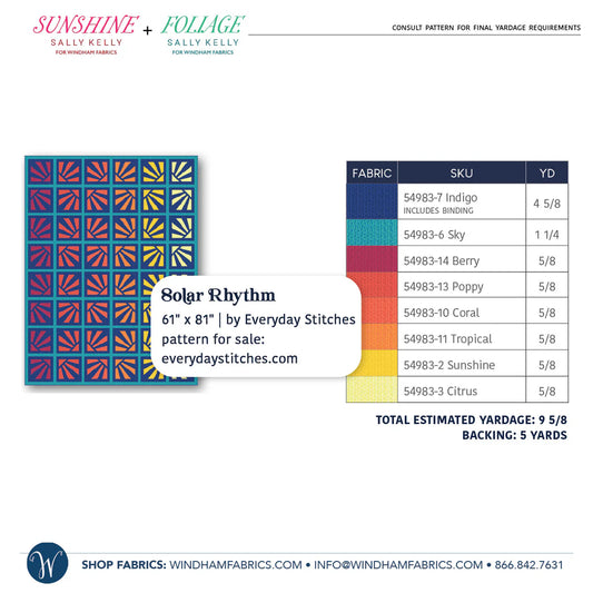 Foliage by Sally Kelly : Solar Rhythm Quilt Kit