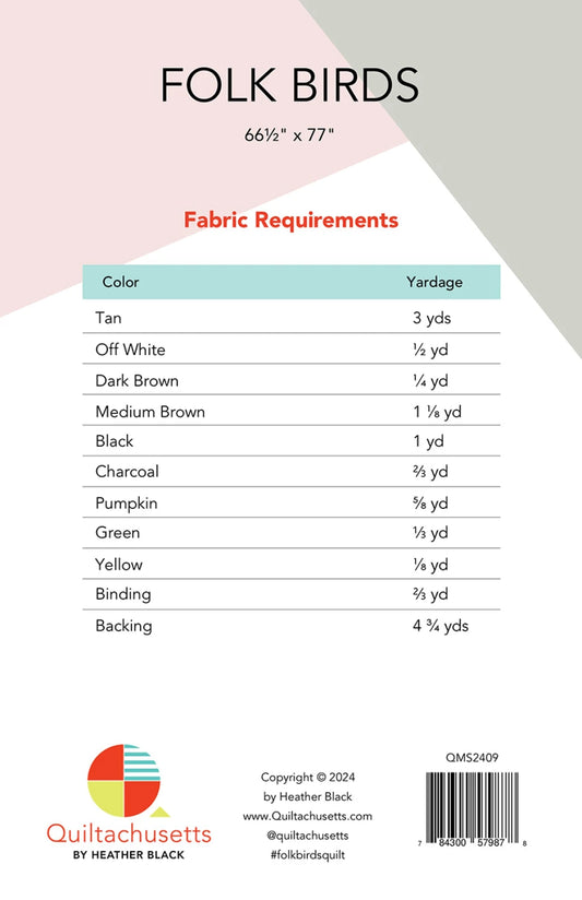 Folk Birds Quilt Pattern by Quiltachusetts