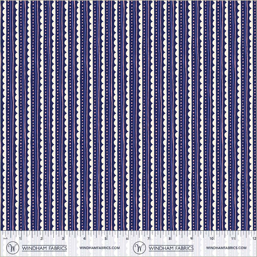 Folky Chicken by Natalie Briscoe : Scallop Edge Indigo 55244-2