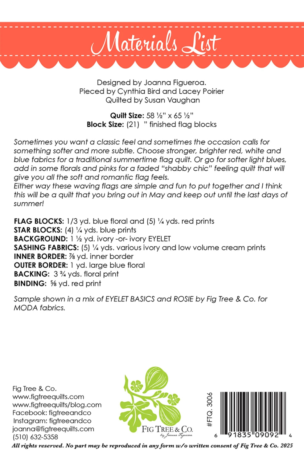 For Rosie Quilt Pattern by Fig Tree & Co.