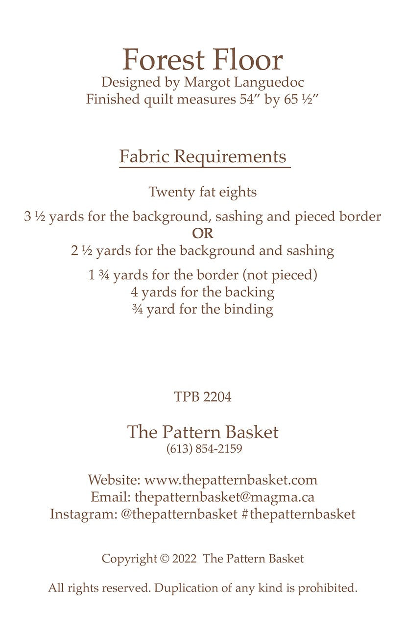 Forest Floor Quilt Pattern by The Pattern Basket