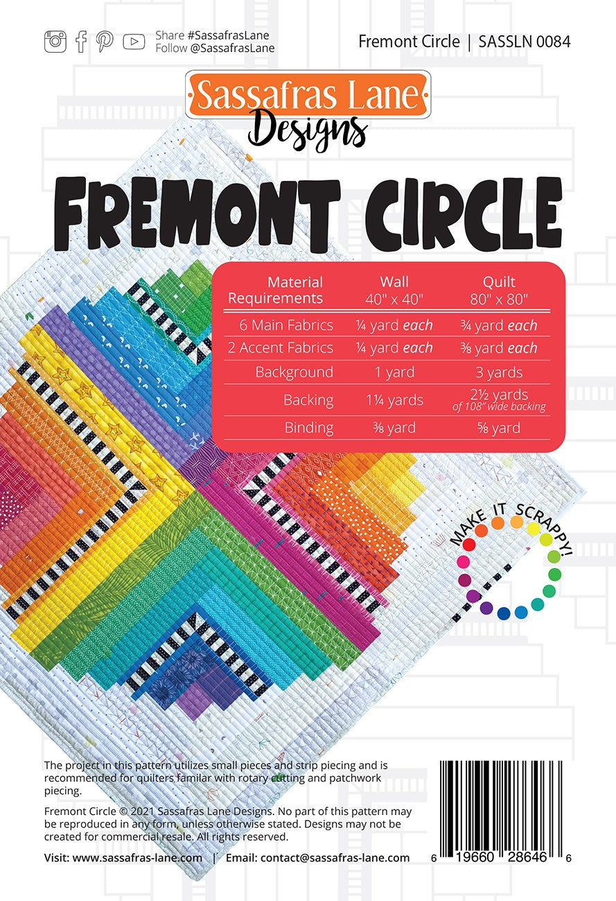 Fremont Circle Quilt Pattern by Sassafras Lane - Special Order