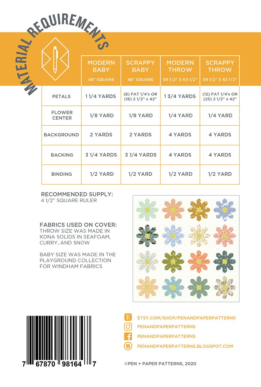Fresh As A Daisy Quilt Pattern by Pen & Paper Patterns