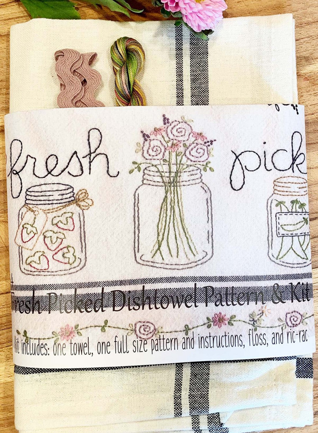 Fresh Picked Dishtowel Pattern and Floss Kit # BR254K - Special Order - Expected 11-1-24