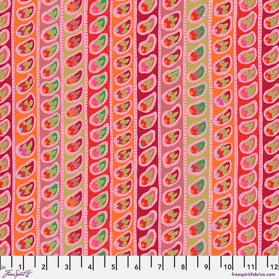 From the Archives by Kaffe Fassett : Paisley Stripe Red PWGP032.RED (Estimated Arrival December 2025)