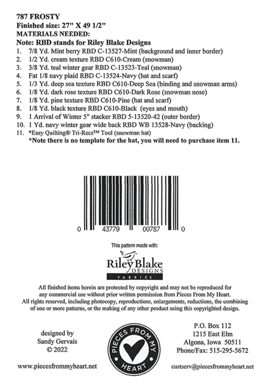 Frosty Wall Hanging Pattern by Sandy Gervais