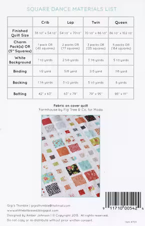 Square Dance Quilt Pattern by Gigi's Thimble