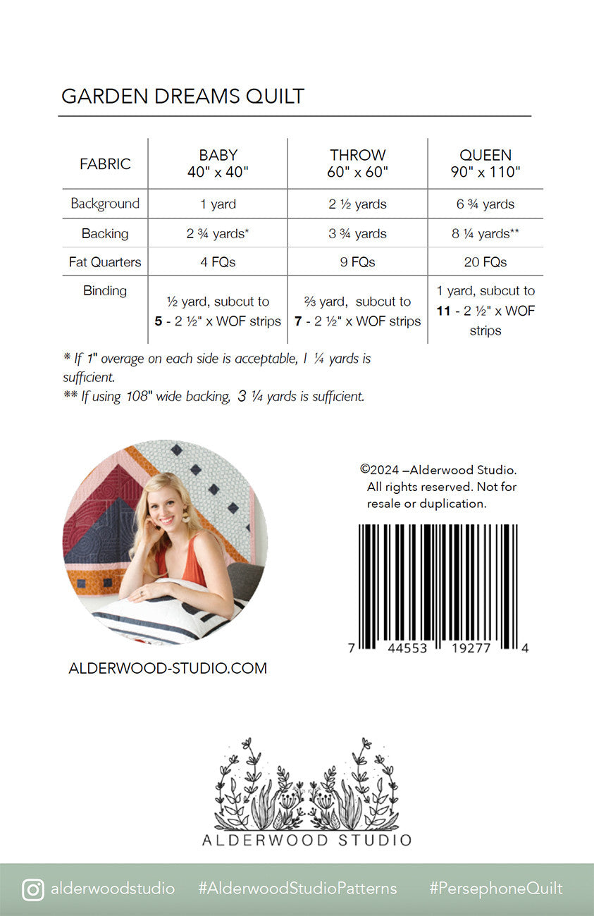 Garden Dreams Quilt Pattern by Alderwood Studio