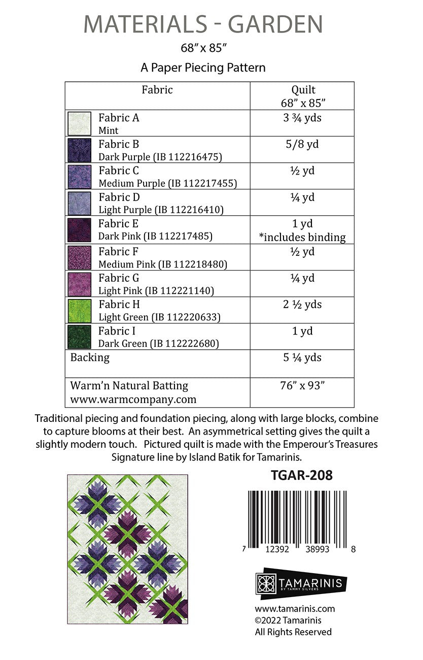 Garden Quilt Pattern by Tamarinis