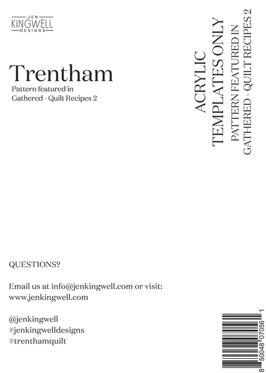 Gathered - Quilt Recipes 2 by Jen Kingwell Designs : Trentham Acrylic Template Set