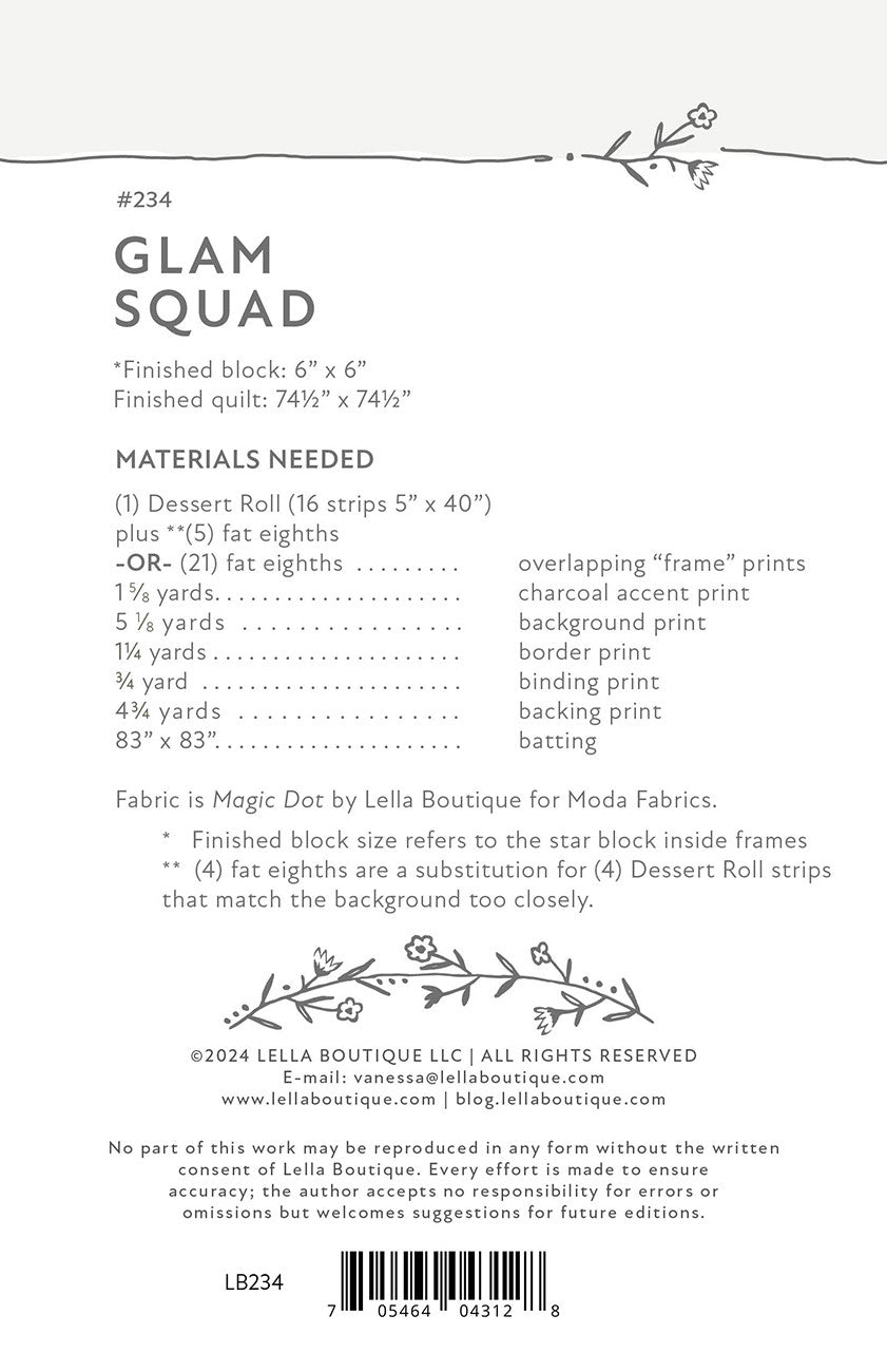 Glam Squad Quilt Pattern by Lella Boutique