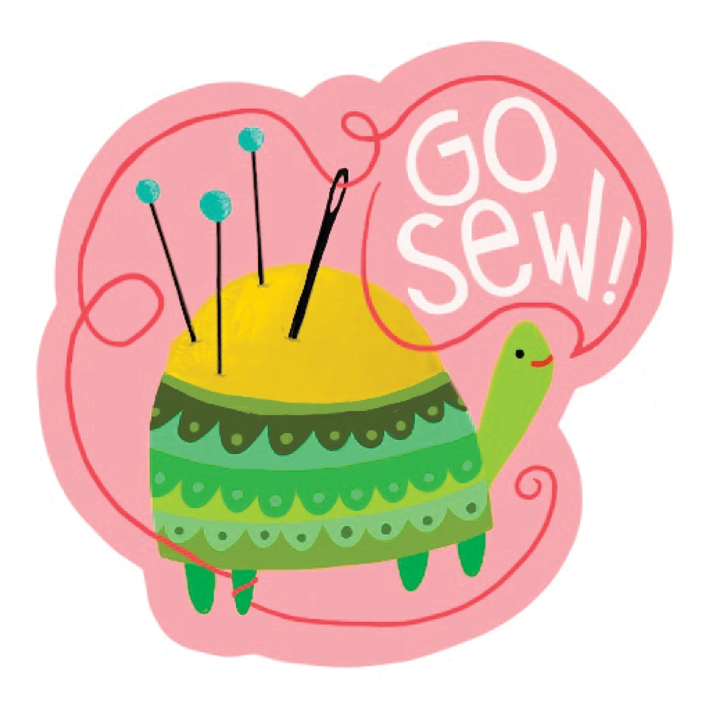 Go Sew Pink Turtle Sticker FMC-STGST