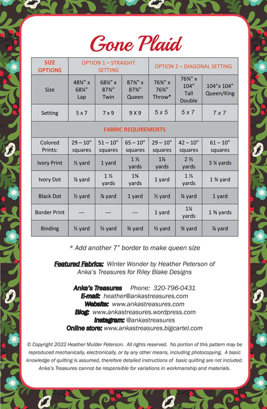 Gone Plaid # ANK339 - Special Order