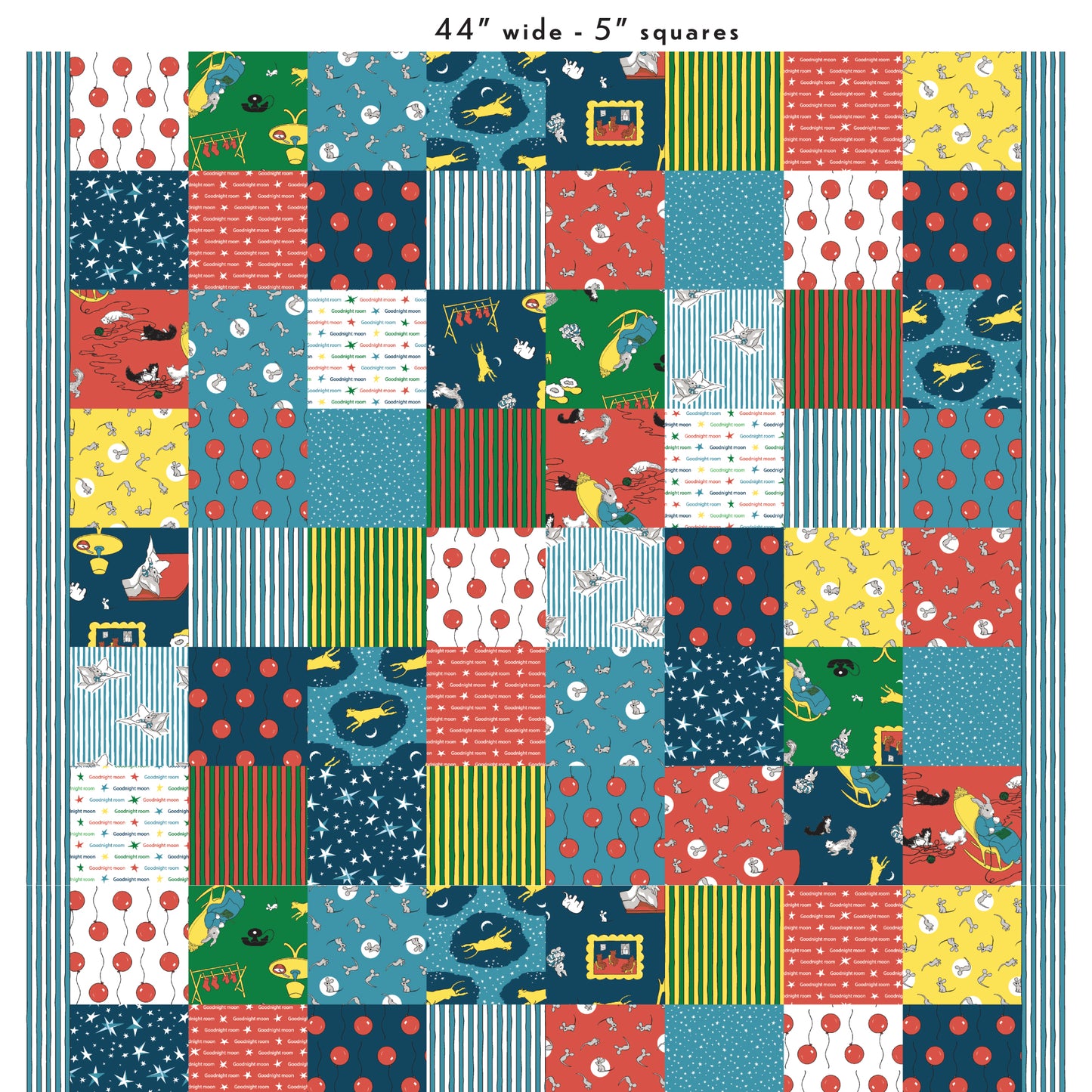 Goodnight Moon by Cloud9 Fabrics : 5" Block Cheater Panel 229230