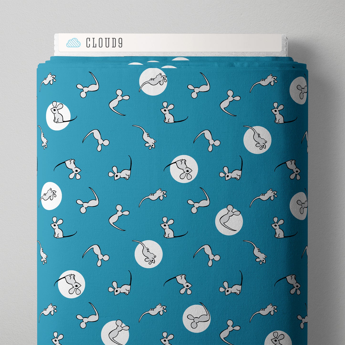 Goodnight Moon by Cloud9 Fabrics : Mouse Blue 227866