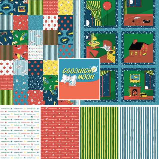 Goodnight Moon by Cloud9 Fabrics : Tossed Green 227856